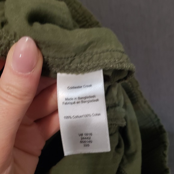 Cold Water Creek Pants Womens Size 2X Pull On Gauze Crinkle Green 100% Cotton - Picture 7 of 11